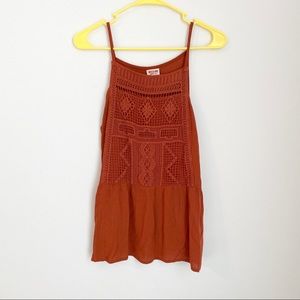 💥Burnt Orange knitted pattern Tank